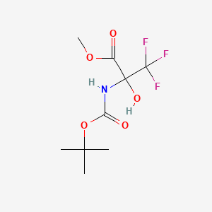 molecular formula C9H14F3NO5 B2742290 Methyl 2-{[(tert-butoxy)carbonyl]amino}-3,3,3-trifluoro-2-hydroxypropanoate CAS No. 126535-83-9