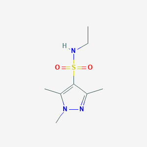 molecular formula C8H15N3O2S B2742305 N-ethyl-1,3,5-trimethyl-1H-pyrazole-4-sulfonamide CAS No. 1005847-38-0