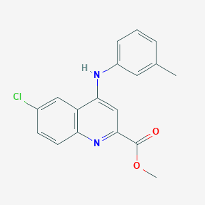 molecular formula C18H15ClN2O2 B2742358 Methyl 6-chloro-4-[(3-methylphenyl)amino]quinoline-2-carboxylate CAS No. 1206992-57-5