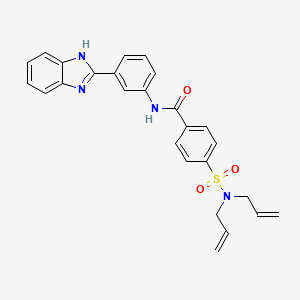 molecular formula C26H24N4O3S B2742374 N-(3-(1H-benzo[d]imidazol-2-yl)phenyl)-4-(N,N-diallylsulfamoyl)benzamide CAS No. 477493-77-9