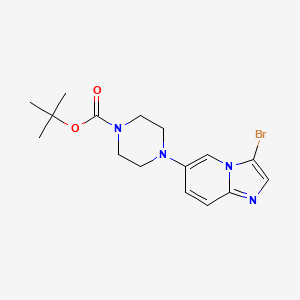 molecular formula C16H21BrN4O2 B2742402 tert-Butyl 4-(3-bromoimidazo[1,2-a]pyridin-6-yl)piperazine-1-carboxylate CAS No. 2222511-85-3