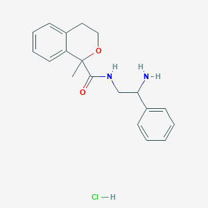 molecular formula C19H23ClN2O2 B2742412 N-(2-Amino-2-phenylethyl)-1-methyl-3,4-dihydroisochromene-1-carboxamide;hydrochloride CAS No. 2418660-81-6