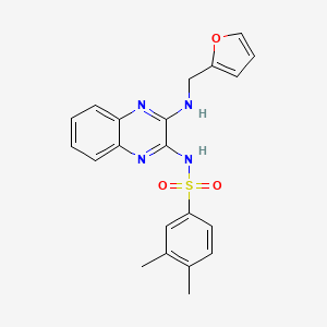 molecular formula C21H20N4O3S B2742428 N-(3-((furan-2-ylmethyl)amino)quinoxalin-2-yl)-3,4-dimethylbenzenesulfonamide CAS No. 714256-16-3