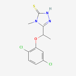 molecular formula C11H11Cl2N3OS B2742444 5-[1-(2,5-dichlorophenoxy)ethyl]-4-methyl-4H-1,2,4-triazole-3-thiol CAS No. 861240-04-2