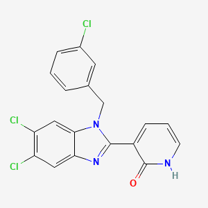molecular formula C19H12Cl3N3O B2742445 3-[5,6-dichloro-1-(3-chlorobenzyl)-1H-1,3-benzimidazol-2-yl]-2(1H)-pyridinone CAS No. 338774-22-4