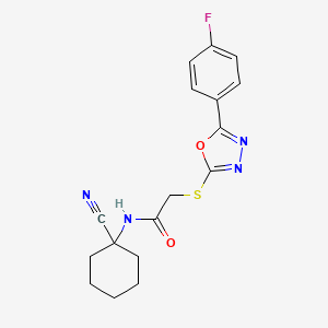 molecular formula C17H17FN4O2S B2742453 N-(1-cyanocyclohexyl)-2-[[5-(4-fluorophenyl)-1,3,4-oxadiazol-2-yl]sulfanyl]acetamide CAS No. 931636-93-0