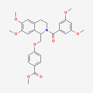 molecular formula C29H31NO8 B2742470 methyl 4-{[2-(3,5-dimethoxybenzoyl)-6,7-dimethoxy-1,2,3,4-tetrahydroisoquinolin-1-yl]methoxy}benzoate CAS No. 486452-87-3