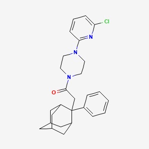 molecular formula C27H32ClN3O B2742471 1-[4-(6-Chloropyridin-2-yl)piperazin-1-yl]-2-(2-phenyl-2-adamantyl)ethanone CAS No. 400086-45-5