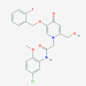 molecular formula C22H20ClFN2O5 B2742476 N-(5-chloro-2-methoxyphenyl)-2-(5-((2-fluorobenzyl)oxy)-2-(hydroxymethyl)-4-oxopyridin-1(4H)-yl)acetamide CAS No. 946254-71-3