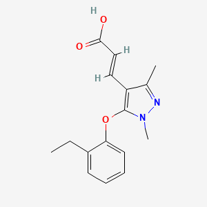 B2742502 3-[5-(2-ethylphenoxy)-1,3-dimethyl-1H-pyrazol-4-yl]prop-2-enoic acid CAS No. 1158109-17-1