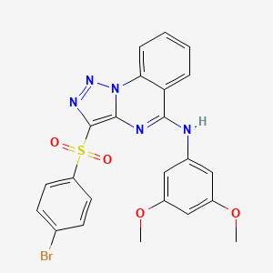 molecular formula C23H18BrN5O4S B2742558 3-(4-BROMOBENZENESULFONYL)-N-(3,5-DIMETHOXYPHENYL)-[1,2,3]TRIAZOLO[1,5-A]QUINAZOLIN-5-AMINE CAS No. 895641-39-1