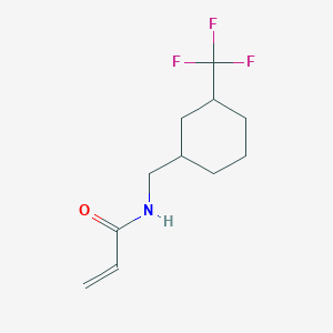 molecular formula C11H16F3NO B2742559 N-[[3-(Trifluoromethyl)cyclohexyl]methyl]prop-2-enamide CAS No. 2175581-35-6