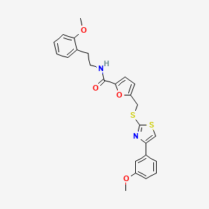 molecular formula C25H24N2O4S2 B2742569 N-(2-methoxyphenethyl)-5-(((4-(3-methoxyphenyl)thiazol-2-yl)thio)methyl)furan-2-carboxamide CAS No. 1105210-12-5