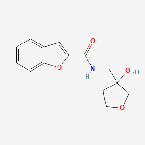 molecular formula C14H15NO4 B2742599 N-[(3-hydroxyoxolan-3-yl)methyl]-1-benzofuran-2-carboxamide CAS No. 1912881-90-3