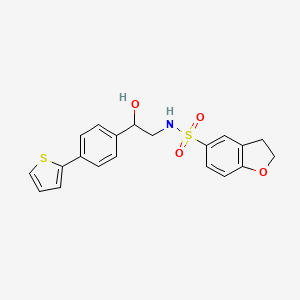 molecular formula C20H19NO4S2 B2742600 N-{2-hydroxy-2-[4-(thiophen-2-yl)phenyl]ethyl}-2,3-dihydro-1-benzofuran-5-sulfonamide CAS No. 2380178-71-0