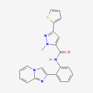 B2742643 N-(2-(imidazo[1,2-a]pyridin-2-yl)phenyl)-1-methyl-3-(thiophen-2-yl)-1H-pyrazole-5-carboxamide CAS No. 1797095-39-6
