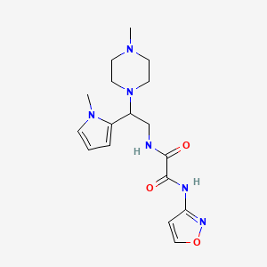 molecular formula C17H24N6O3 B2742656 N'-[2-(1-methyl-1H-pyrrol-2-yl)-2-(4-methylpiperazin-1-yl)ethyl]-N-(1,2-oxazol-3-yl)ethanediamide CAS No. 1049482-53-2
