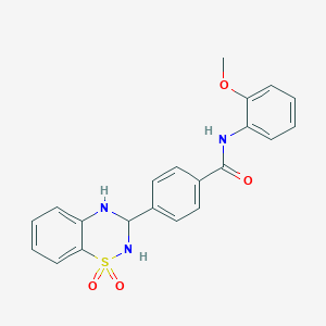 4-(1,1-dioxido-3,4-dihydro-2H-1,2,4-benzothiadiazin-3-yl)-N-(2-methoxyphenyl)benzamide