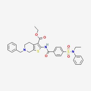 molecular formula C32H33N3O5S2 B2742701 ethyl 6-benzyl-2-{4-[ethyl(phenyl)sulfamoyl]benzamido}-4H,5H,6H,7H-thieno[2,3-c]pyridine-3-carboxylate CAS No. 896635-13-5
