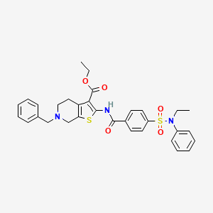 ethyl 6-benzyl-2-[[4-[ethyl(phenyl)sulfamoyl]benzoyl]amino]-5,7-dihydro-4H-thieno[2,3-c]pyridine-3-carboxylate