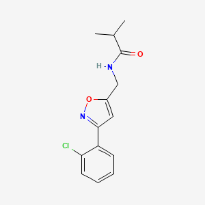 molecular formula C14H15ClN2O2 B2742713 N-{[3-(2-chlorophenyl)-5-isoxazolyl]methyl}-2-methylpropanamide CAS No. 551921-30-3