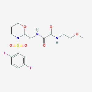 molecular formula C16H21F2N3O6S B2742722 N'-{[3-(2,5-difluorobenzenesulfonyl)-1,3-oxazinan-2-yl]methyl}-N-(2-methoxyethyl)ethanediamide CAS No. 869071-85-2