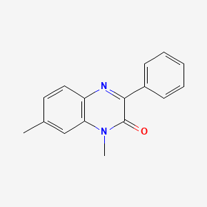 molecular formula C16H14N2O B2742745 1,7-dimethyl-3-phenylquinoxalin-2(1H)-one CAS No. 1057222-00-0