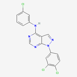 molecular formula C17H10Cl3N5 B2742747 N-(3-chlorophenyl)-1-(3,4-dichlorophenyl)-1H-pyrazolo[3,4-d]pyrimidin-4-amine CAS No. 890897-63-9