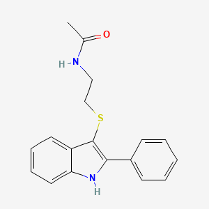 molecular formula C18H18N2OS B2742769 N-(2-((2-phenyl-1H-indol-3-yl)thio)ethyl)acetamide CAS No. 850916-51-7