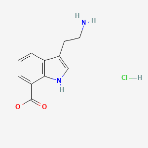 molecular formula C12H15ClN2O2 B2742772 methyl 3-(2-aminoethyl)-1H-indole-7-carboxylate hydrochloride CAS No. 2411308-57-9