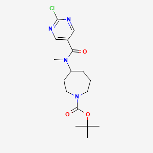 molecular formula C17H25ClN4O3 B2742789 Tert-butyl 4-[(2-chloropyrimidine-5-carbonyl)-methylamino]azepane-1-carboxylate CAS No. 2402839-07-8