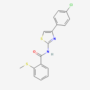 molecular formula C17H13ClN2OS2 B2742794 N-(4-(4-chlorophenyl)thiazol-2-yl)-2-(methylthio)benzamide CAS No. 575500-23-1