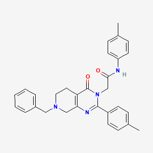 3-{[(4-chlorobenzyl)oxy]methyl}-5-(mesitylsulfonyl)-1-methyl-4,5,6,7-tetrahydro-1H-pyrazolo[4,3-c]pyridine