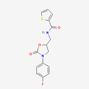 molecular formula C15H13FN2O3S B2742801 N-((3-(4-fluorophenyl)-2-oxooxazolidin-5-yl)methyl)thiophene-2-carboxamide CAS No. 954643-20-0