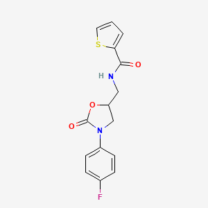N-((3-(4-fluorophenyl)-2-oxooxazolidin-5-yl)methyl)thiophene-2-carboxamide