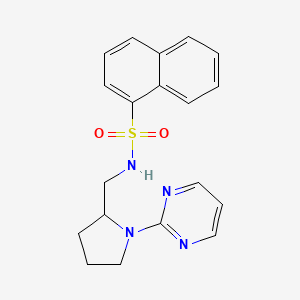 molecular formula C19H20N4O2S B2742806 N-{[1-(pyrimidin-2-yl)pyrrolidin-2-yl]methyl}naphthalene-1-sulfonamide CAS No. 2097902-07-1