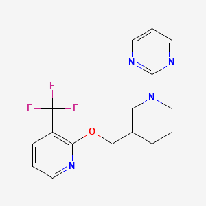 2-[3-[[3-(Trifluoromethyl)pyridin-2-yl]oxymethyl]piperidin-1-yl]pyrimidine