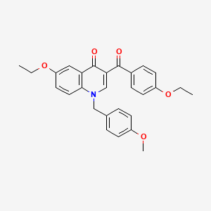 6-Ethoxy-3-(4-ethoxybenzoyl)-1-[(4-methoxyphenyl)methyl]quinolin-4-one