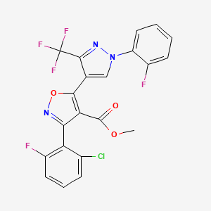 methyl 3-(2-chloro-6-fluorophenyl)-5-[1-(2-fluorophenyl)-3-(trifluoromethyl)-1H-pyrazol-4-yl]-1,2-oxazole-4-carboxylate