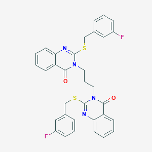 3,3'-(propane-1,3-diyl)bis(2-((3-fluorobenzyl)thio)quinazolin-4(3H)-one)