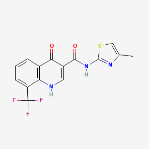 4-hydroxy-N-(4-methylthiazol-2-yl)-8-(trifluoromethyl)quinoline-3-carboxamide