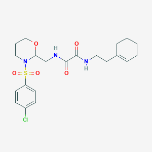 N'-[[3-(4-chlorophenyl)sulfonyl-1,3-oxazinan-2-yl]methyl]-N-[2-(cyclohexen-1-yl)ethyl]oxamide