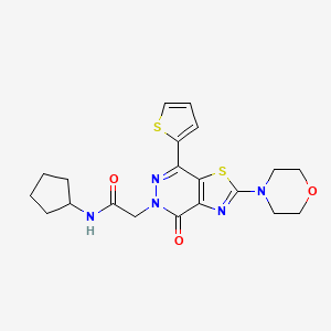 N-cyclopentyl-2-(2-morpholino-4-oxo-7-(thiophen-2-yl)thiazolo[4,5-d]pyridazin-5(4H)-yl)acetamide
