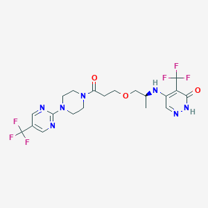 molecular formula C20H23F6N7O3 B2742868 Atamparib CAS No. 2381037-82-5