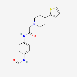 molecular formula C19H23N3O2S B2742869 N-(4-acetamidophenyl)-2-(4-(thiophen-2-yl)piperidin-1-yl)acetamide CAS No. 1396633-96-7