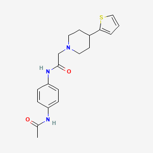N-(4-acetamidophenyl)-2-(4-(thiophen-2-yl)piperidin-1-yl)acetamide