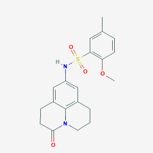 2-methoxy-5-methyl-N-{2-oxo-1-azatricyclo[7.3.1.0^{5,13}]trideca-5,7,9(13)-trien-7-yl}benzene-1-sulfonamide