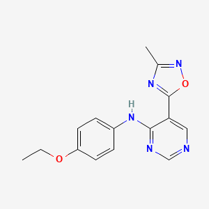 molecular formula C15H15N5O2 B2742879 N-(4-ethoxyphenyl)-5-(3-methyl-1,2,4-oxadiazol-5-yl)pyrimidin-4-amine CAS No. 2034243-44-0