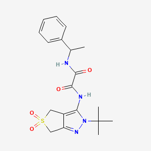 N1-(2-(tert-butyl)-5,5-dioxido-4,6-dihydro-2H-thieno[3,4-c]pyrazol-3-yl)-N2-(1-phenylethyl)oxalamide