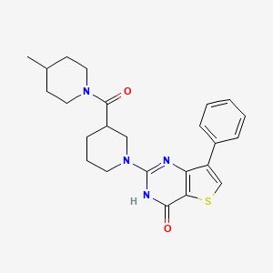 molecular formula C24H28N4O2S B2742884 2-{3-[(4-methylpiperidin-1-yl)carbonyl]piperidin-1-yl}-7-phenylthieno[3,2-d]pyrimidin-4(3H)-one CAS No. 1242913-02-5
